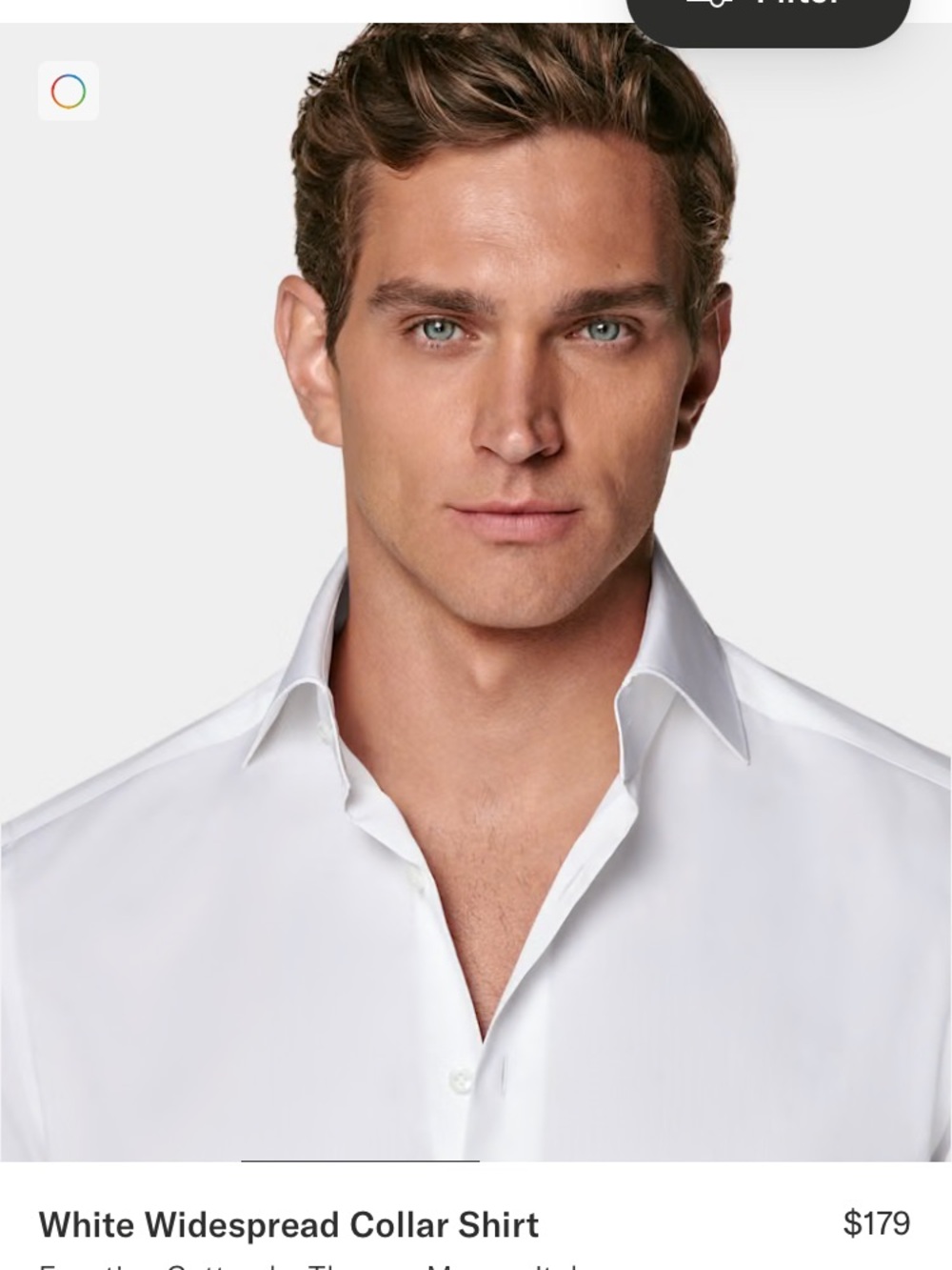 Men’s suit supply extra slim fit Egyptian Cotton shirt with wide spread collar